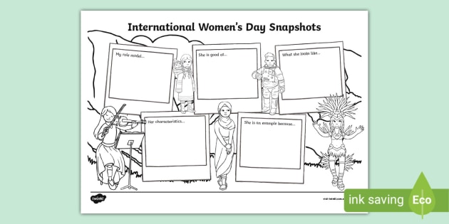 International Women's Day Snapshots Worksheet- Parents