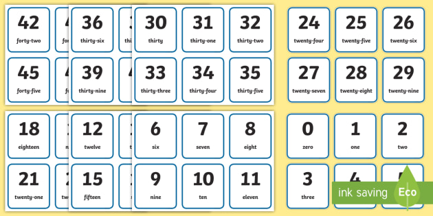 word and number 0 to 100 flashcards primary resources