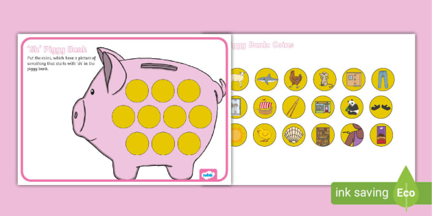 Sh Phonics Piggy Bank Activity (Teacher-Made) - Twinkl