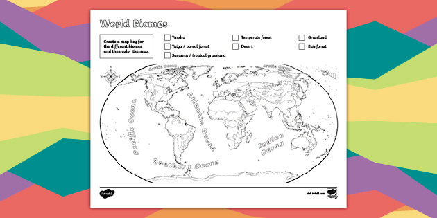 World Biome Map Coloring Worksheet