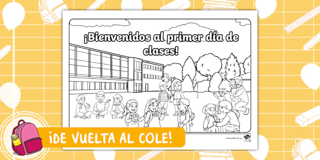 bienvenidos a la escuela para colorear