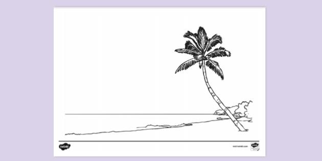 FREE! - Beach Colouring Page For Kids | KS1 Resources | Twinkl