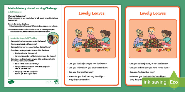 Maths Mastery Sorting Home Learning Challenge Lovely Leaves We're mad about small homes here. twinkl