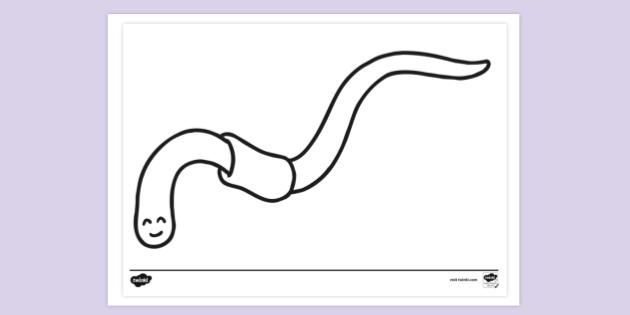 FREE! - Cute Worm Minibeasts Colouring Sheet | Colouring Sheets