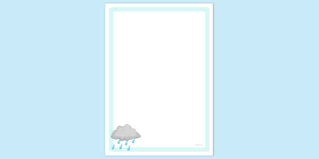 FREE! - Rain Cloud Page Border | Page Borders | Twinkl