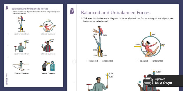 Balanced Forces Worksheet Ks2