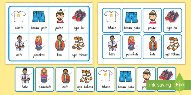 Clothing Matching Cards and Board Game Te Reo Māori