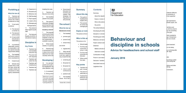 Behaviour And Discipline In School Adult Guidance