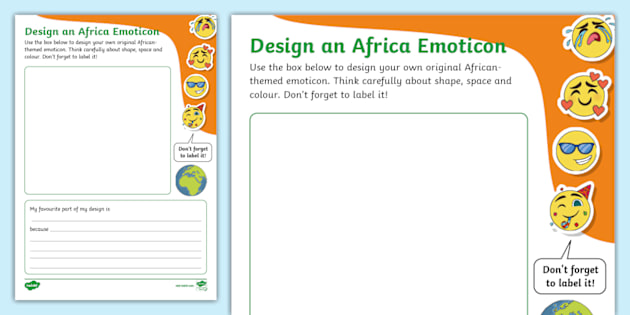 Design Your Own Africa Emoticon Activity