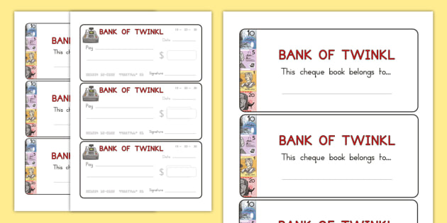 Blank Cheque Template Australian Teaching Resources