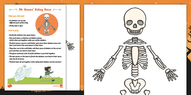 Mr Bones Relay Race Halloween Game Teacher Made