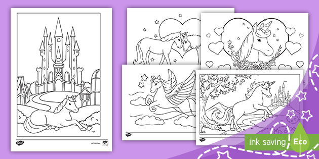 unicorn pictures to print and colour  colouring pages