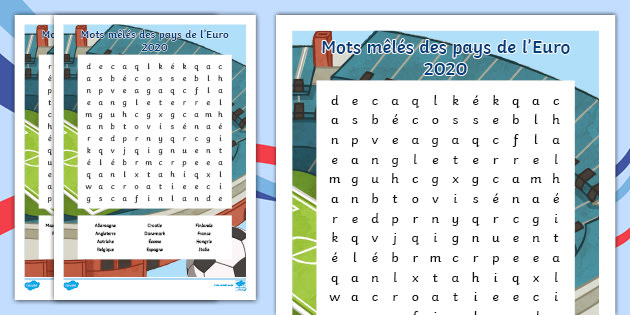 New Euro Countries French Word Search French