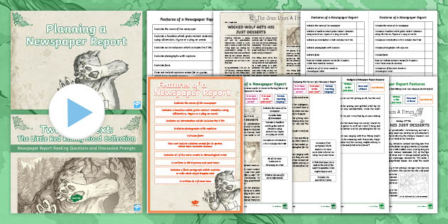 KS2 Newspaper Report Planning, Writing and Example Texts