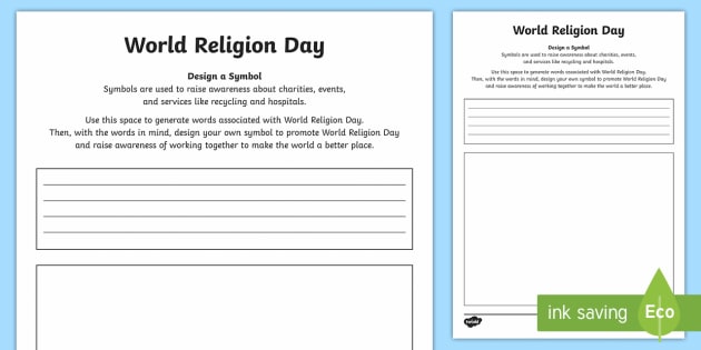 KS2 World Religion Day Design a Symbol Worksheet / Worksheet