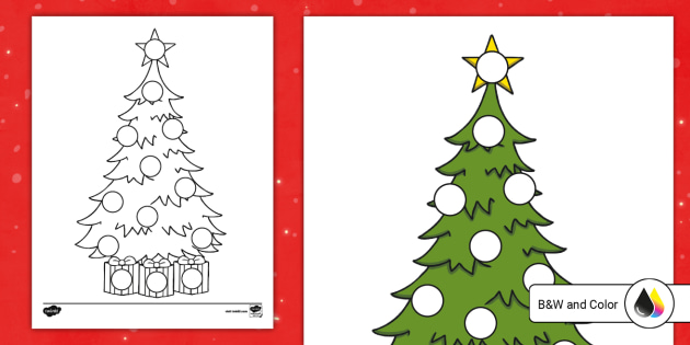 A doodle-style Christmas tree. Contour drawing. Coloring book for kids  15393898 Vector Art at Vecteezy