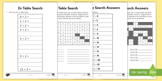 2 X Table Search 2 X Table Search