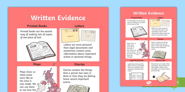 History Written Evidence Large Display Poster - display poster