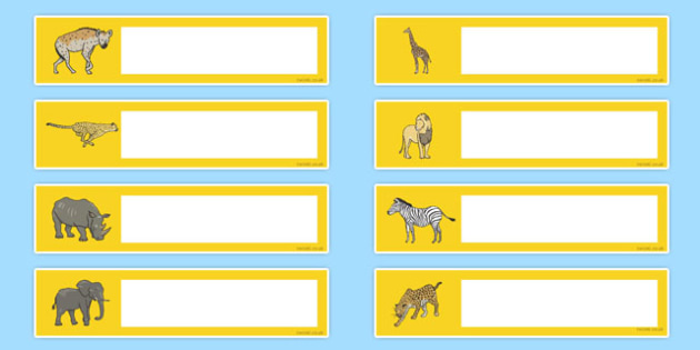 Safari Themed Editable Gratnells Tray Labels Teacher Made