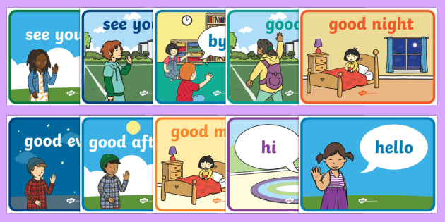 Poster D affichage Les Salutations Anglais LV Poster D affichage Les Salutations Anglais LV