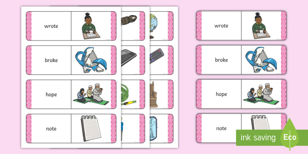 Middle East Phase 5 Real o-e Split Digraph Words Matching Cards