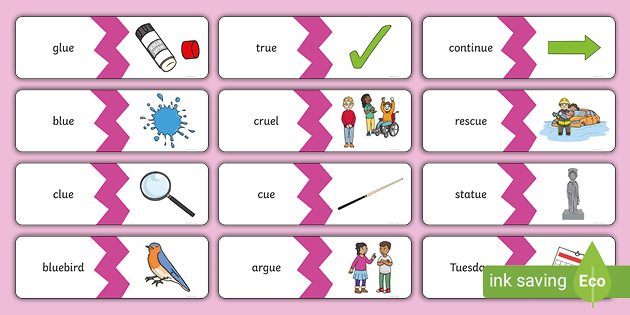 Phase 5 ue Words Matching Cards (teacher made)