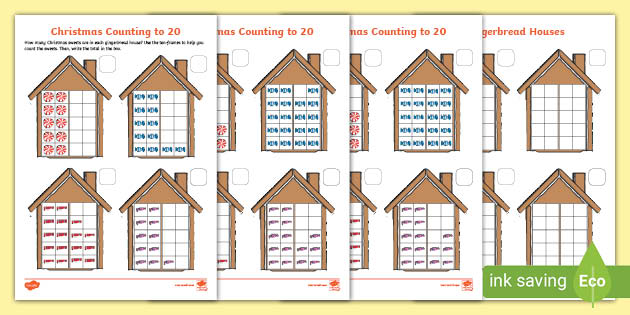 👉 Christmas Counting to 20 Worksheets (teacher made)