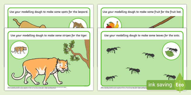 Jungle and Rainforest Modelling Dough Mats teacher made