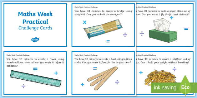 Maths Week Practical Challenge Cards (teacher Made)