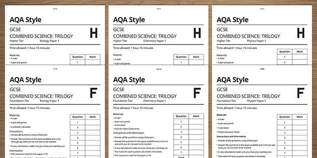 Aqa Gcse Biology Paper 1 2019 Mark Scheme Papers exam