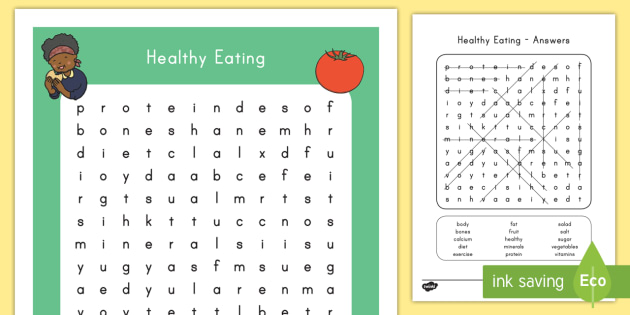 healthy eating word search pdf primary resources