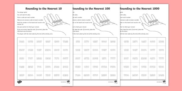round to nearest 10 100 1000 mixed rounding worksheets