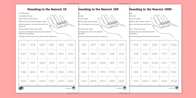 Rounding to the Nearest 10 and 100 Review Worksheets