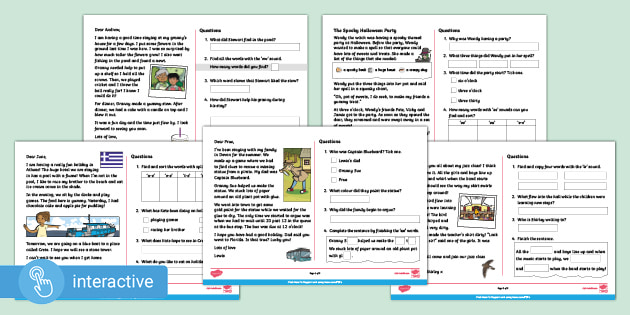 interactive pdf phase 5 phoneme spotter phonics comprehension worksheets