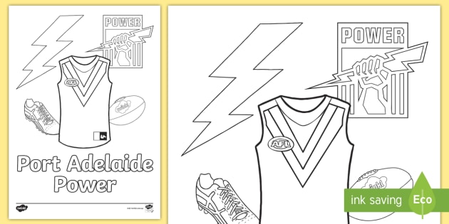 Qld Port Adelaide Power Colouring Page
