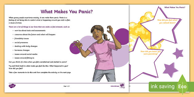 FREE What Makes You Panic? Worksheet KS2 Resources Twinkl