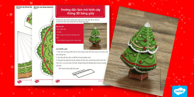 Hướng dẫn cách làm cây thông Noel bằng giấy