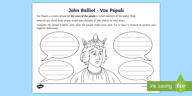 John Balliol - Vox Populi Worksheet