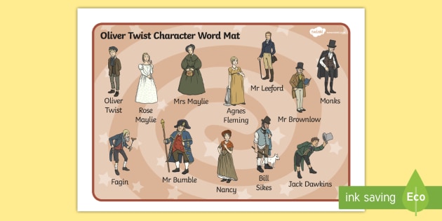 Oliver Twist Character Word Mat (teacher made) - Twinkl