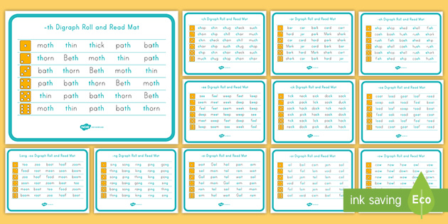 spelling/ word recognition GAME Roll and Say SPLIT DIGRAPHS WORDS reading 