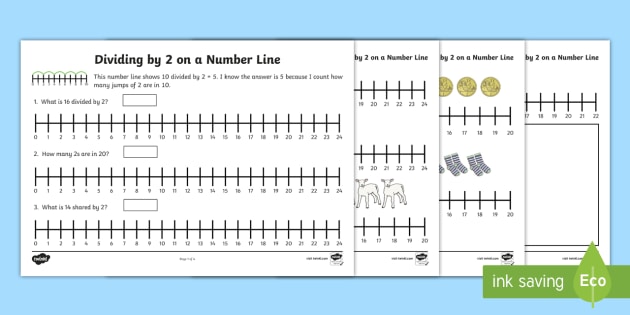 multiplication and division on a number line division by