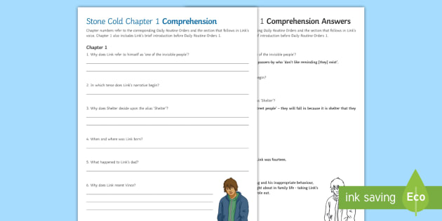 Chapter 1 Comprehension Questions to Support Teaching on 'Stone Cold' by