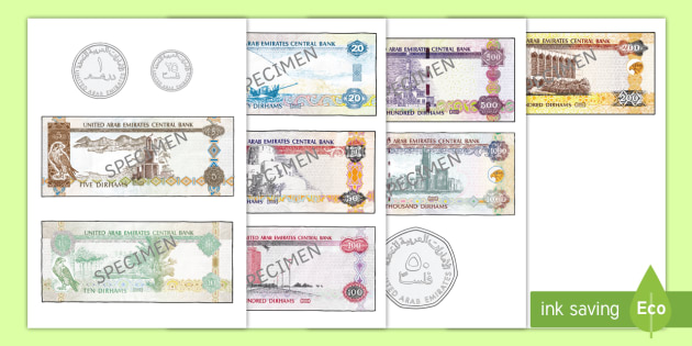 uae money cut outs