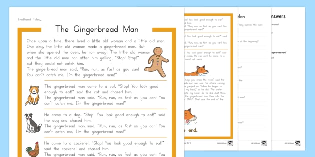 the gingerbread man differentiated reading comprehension