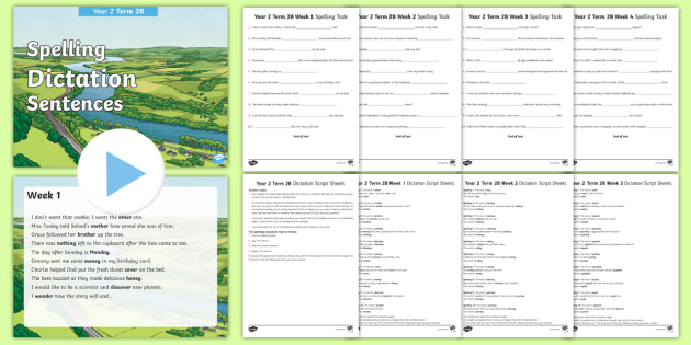 Year 2 Term 2B Spelling Dictation Sentences Activity Pack