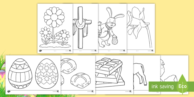 easter coloring pages english/spanish teacher made