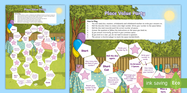 Place Value Party Board Game Teacher Made