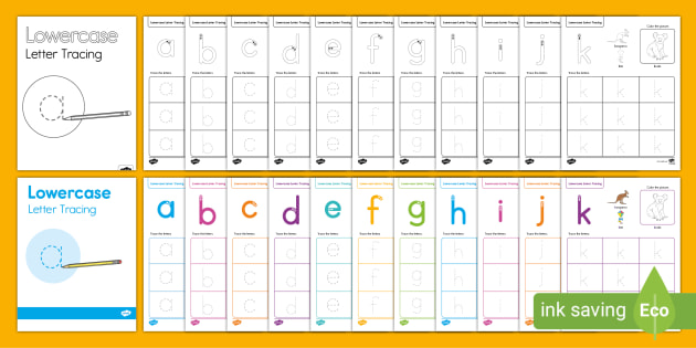 tracing letters lowercase