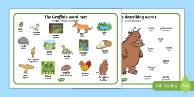 The Gruffalo Word Mat (Images) Romanian