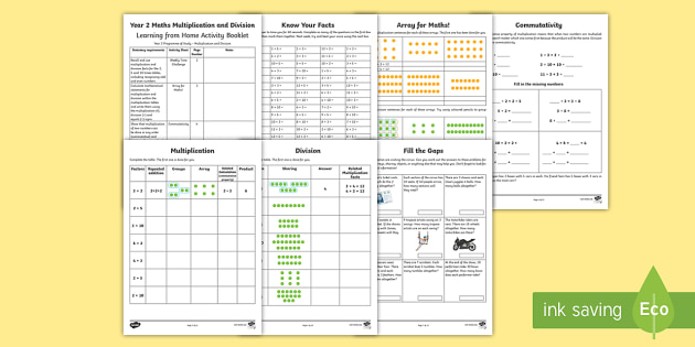 year 2 multiplication and division home learning booklet